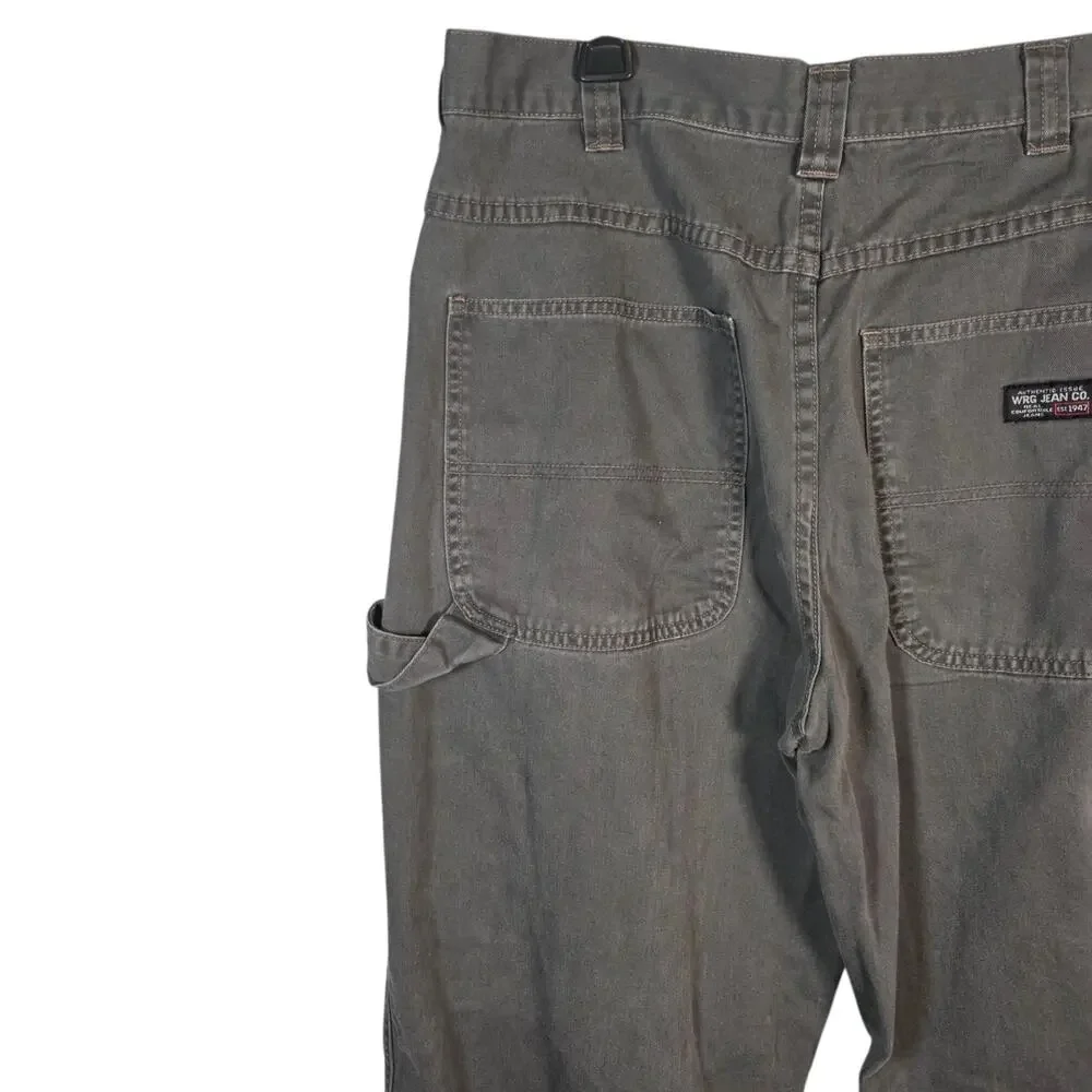 Wrangler Men’s Cargo Pants 34x30 Olive Green Relaxed Fit Utility 100% Cotton